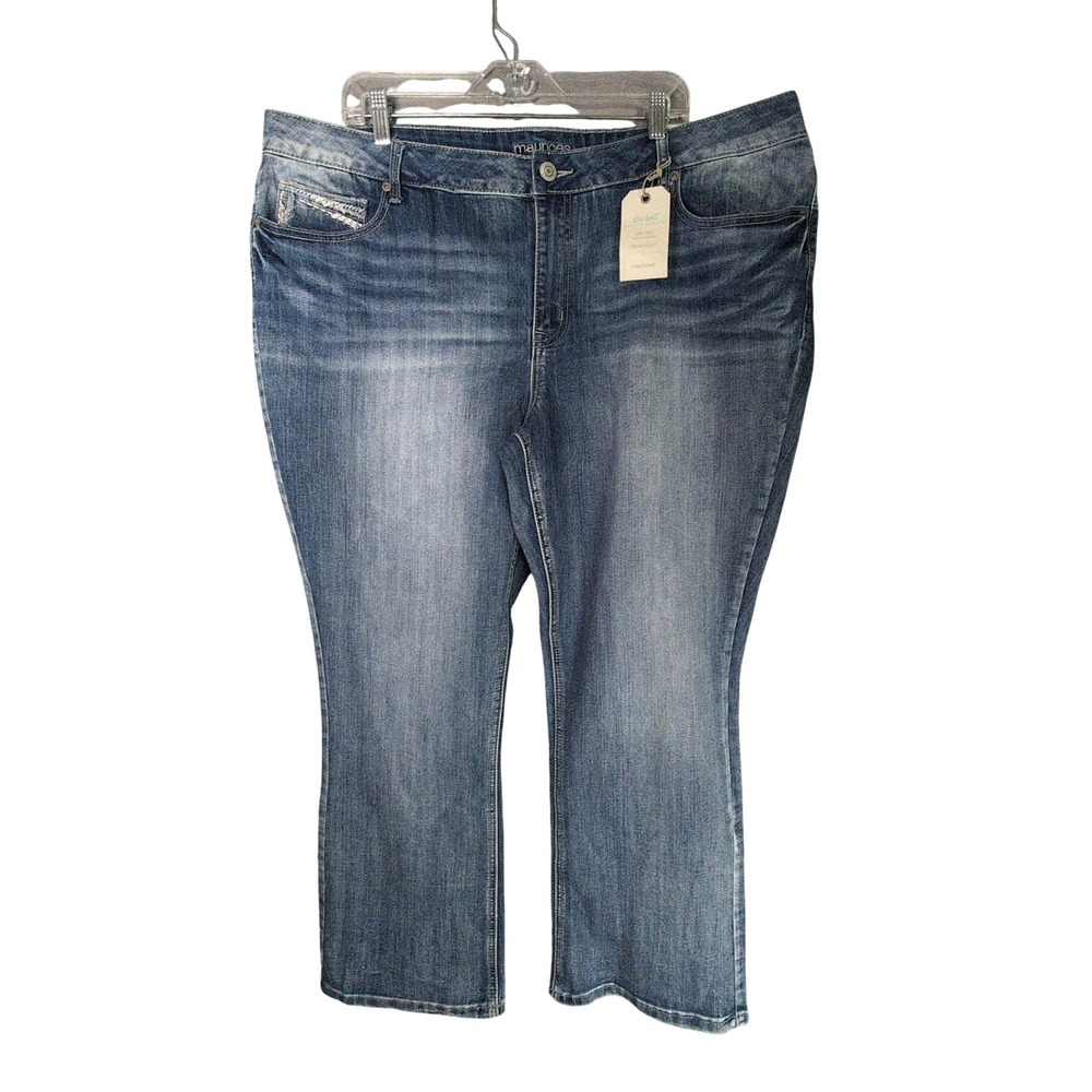 Maurices Jeans Womens Plus 22W Blue Slim Boot‎ Mid Rise Flex NWT